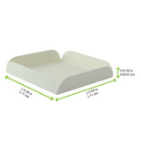 White Square Tray with Foldable Edges L:4.33in W:4.33in H:0.79in - 250 pcs White Square Tray with Foldable Edges L:4.33in W:4.33in H:0.79in - 250 pcs